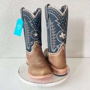 Lane RODEO HOUSTON Mens Cowboy Boots Size 15B Brown Leather Western Blunt Toe